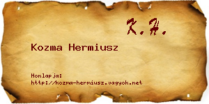 Kozma Hermiusz névjegykártya
